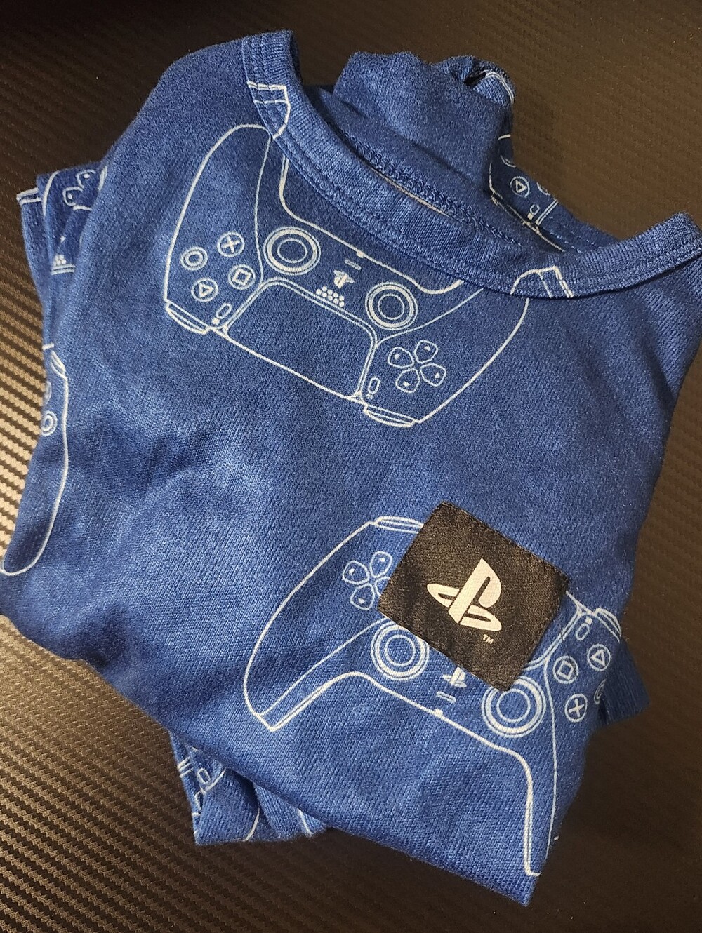 Boys Playstation Pajama Set SNUG FIT Size 8 Blue Controller Print Long Sleeve